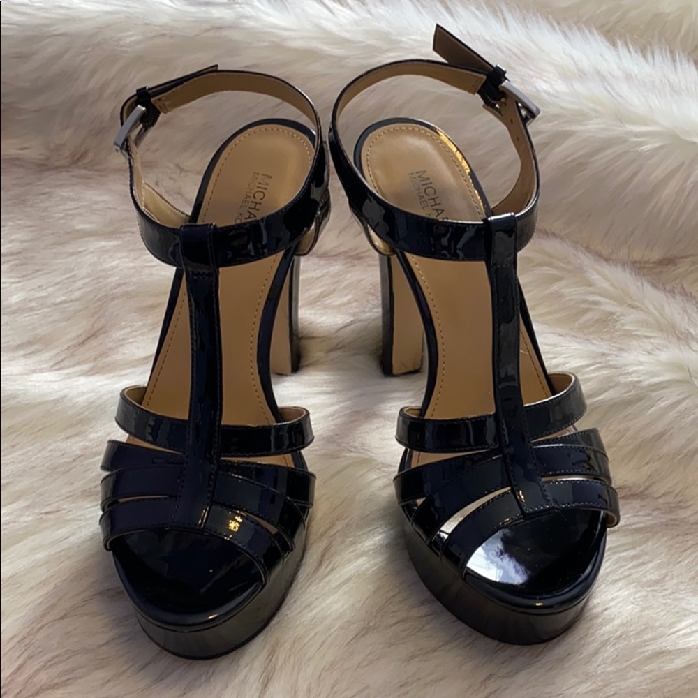 Michael Kors Black Leather Platform sandals